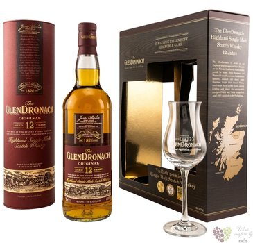 GlenDronach  Original  aged 12 years glass set single malt Highland whisky 43% vol.  0.70 l