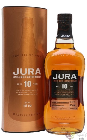 Jura aged 10 years single malt Jura island whisky 40% vol.  0.70 l