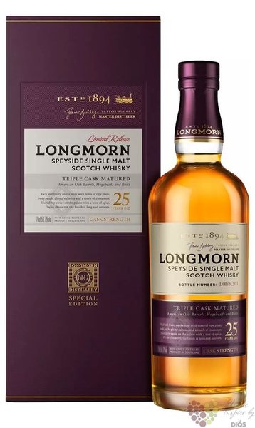 Longmorn  Secret Speyside Special edition  25 years old Speyside whisky 52.2% vol.  0.70 l