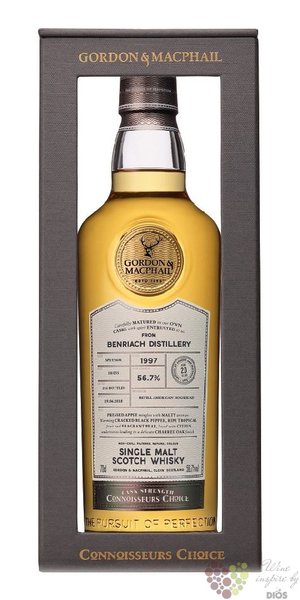 BenRiach 1997  Gordon &amp; MacPhail Connoisseurs choice  20 years Speyside whisky 56.7% vol.  0.7