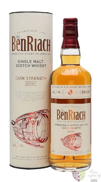 BenRiach  Cask stregth batch.1  single malt Speyside whisky 57.2% vol.  0.70 l
