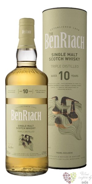 Benriach  Triple distilled  aged 10 years Speyside single malt whisky 43% vol.  0.70 l