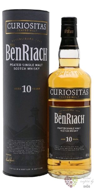 BenRiach  Curiositas peated  aged 10 years Speyside whisky 46% vol.  0.70 l