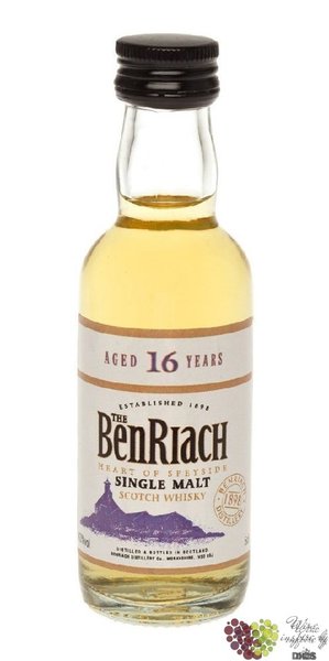 BenRiach  Heart of Speyside  aged 16 years Speyside Single malt whisky 43% vol.    0.05 l