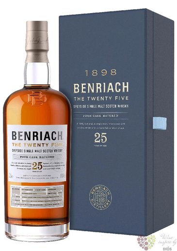 BenRiach  the Twenty five  aged 25 years Speyside whisky 46% vol.  0.70 l