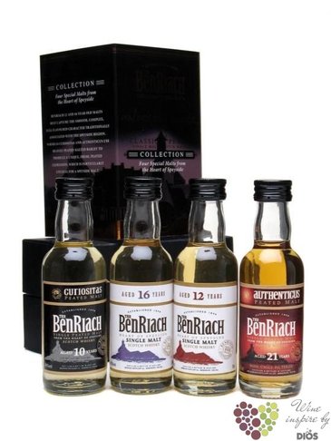 BenRiach  Classic &amp; Peated collection  gift set of minibottles whisky 4 x 0.05 l