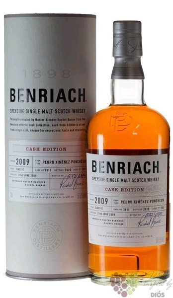 BenRiach Cask ed. 2020  PX Puncheon cask no.3911 dist. 2009  Speyside whisky 56.5% vol.  0.70 l