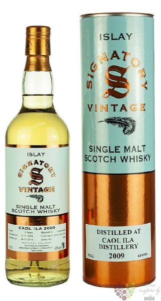 Caol Ila 2009  Signatory Vintage  single malt Islay whisky 43% vol.  0.70 l