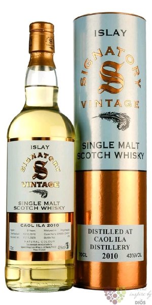 Caol Ila 2010  Signatory Vintage  single malt Islay whisky 43% vol.  0.70 l