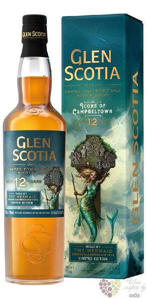 Glen Scotia  Icon no.1 Mermaid  aged 12 years Campbeltown whisky 54.1% vol.  0.70 l