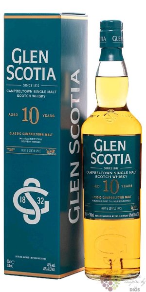 Glen Scotia  Fruit &amp; Gentle Spice  aged 10 years Campbeltown whisky 40% vol.  0.70 l