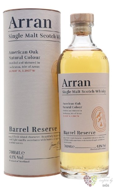 the Arran  Barrel reserve  single malt Arran whisky 43% vol.  0.70 l