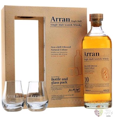 the Arran aged 10 years glass set single malt whisky 46% vol.  0.70 l