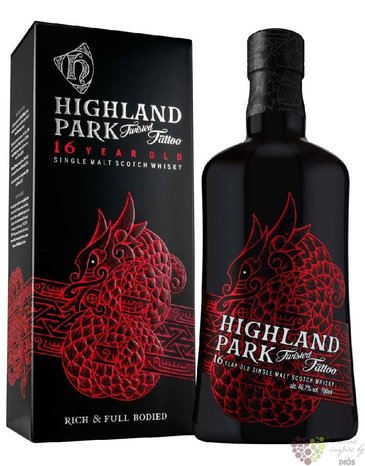 Highland Park  Twisted Tatoo  aged 16 years Orkney whisky 46.7% vol.  0.70 l