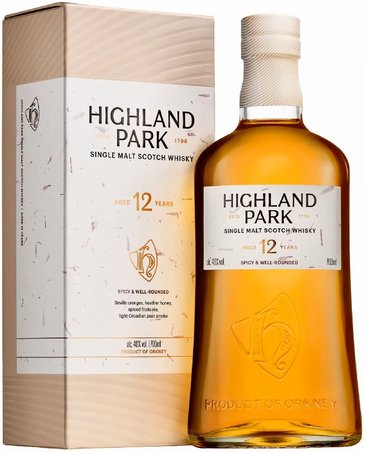 Highland Park  Spicy &amp; Well Rounded  aged 12 years Orkney whisky 40% vol.  0.70 l