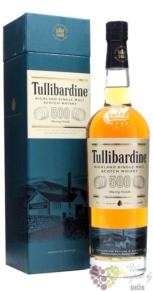 Tullibardine  500 Sherry finish  single malt Highland whisky 43% vol.    0.70l
