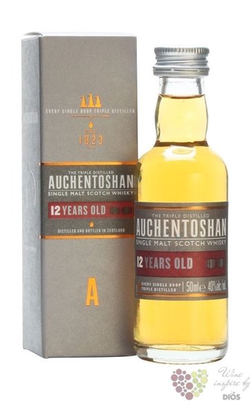 Auchentoshan 12 years old triple distilled single malt Lowland whisky 40% vol. 0.05 l