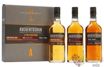 Auchentoshan  US oak &amp; 12years &amp; Three wood  collection of Lowland whisky 40%vol.  3x0.20l