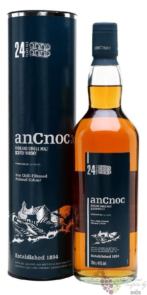 anCnoc 24 years old single malt Speyside whisky 46% vol.  0.70 l