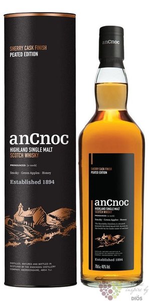 anCnoc  Peated Sherry Cask  single malt Speyside whisky 43% vol.  0.70 l