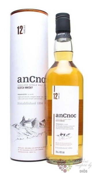anCnoc 12 years old single malt Speyside whisky 40% vol.  0.70 l