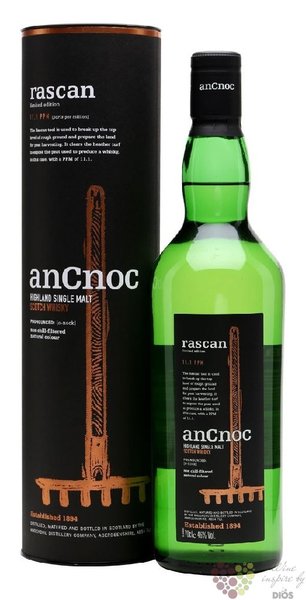 anCnoc  Rascan 11.1 ppm  single malt Speyside whisky 46% vol.  0.70 l