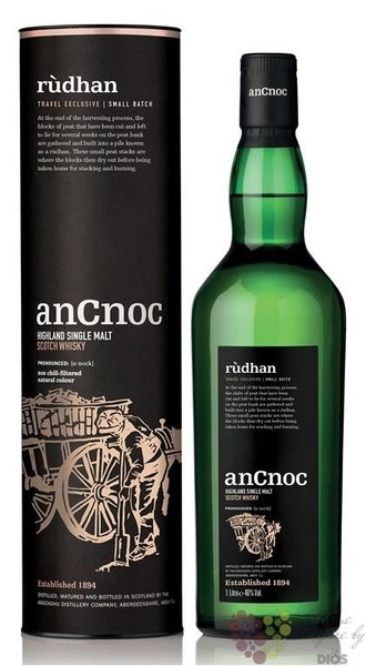 anCnoc  Rudhan  single malt Speyside whisky 46% vol.  1.00 l