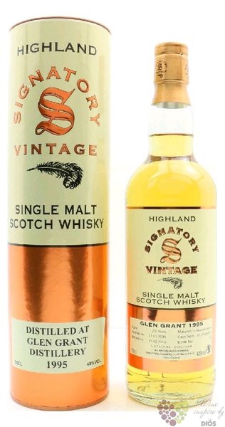 Glen Grant 1995  Signatory vintage  aged 20 years Speyside whisky 43% vol.  0.70 l