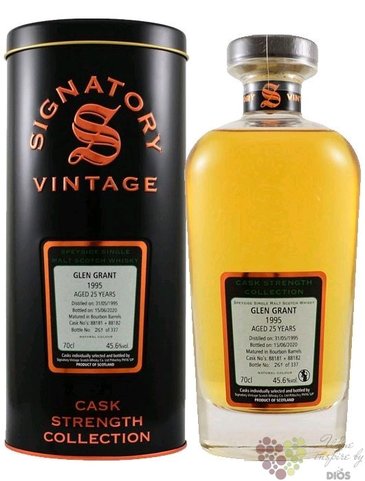 Glen Grant 1995  Signatory Vintage Cask strength  single malt Speyside whisky 45.6% vol.  0.70 l
