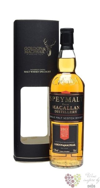 Macallan 2003  Gordon &amp; MacPhail Speymalt  Speyside single malt whisky 43%vol.  0.70 l