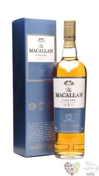 Macallan „ Fine Oak ” aged 12 years Speyside whisky 40% vol.  0.70 l