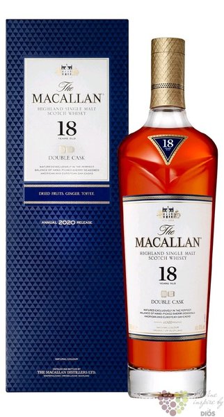 Macallan  Double cask 2022  aged 18 years single malt Speyside whisky 43% vol.  0.70 l