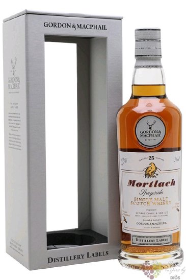 Mortlach  Gordon &amp; MacPhail Distillery labels  25 years old Speyside whisky 46% vol.  0.70 l