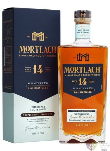 Mortlach  Alexanders way  aged 14 years Speyside whisky 43.4% vol.  0.70 l
