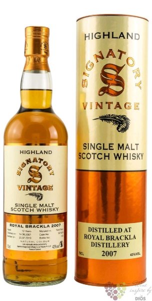 Royal Brackla 2007  Signatory Vintage  bott.2019 Speyside whisky 43% vol.0.70 l