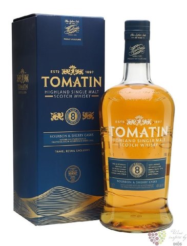 Tomatin  Bourbon &amp; sherry casks  aged 8 years Speyside single malt whisky 46%vol.  1.00 l