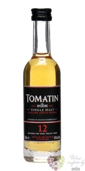 Tomatin  Bourbon &amp; sherry casks  aged 12 years Speyside single malt whisky 43% vol.  0.05 l