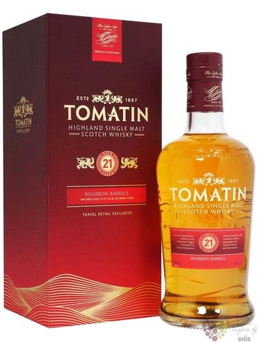 Tomatin  Bourbon barrel  21 years old Speyside single malt whisky 46% vol.  0.70 l
