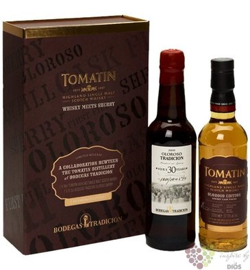Tomatin  Meets Oloroso  15 years old Speyside single malt whisky 57.9% vol.  0.35l