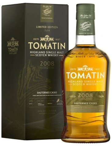 Tomatin 2008  Sauternes cask  bott.2021 Speyside whisky 46% vol.  0.70 l