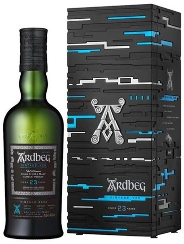 Ardbeg 2000  Vintage Y2K  aged 23 years Islay whisky  46% vol.  0.70 l