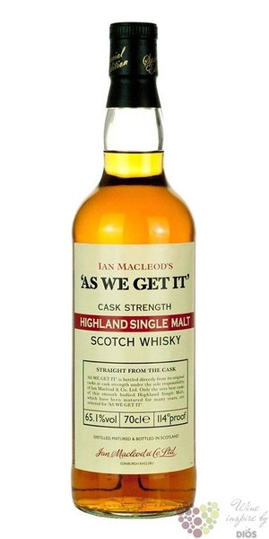 Ian Macleods  As We Get it  single malt Highland whisky 64.5% vol.  0.70 l