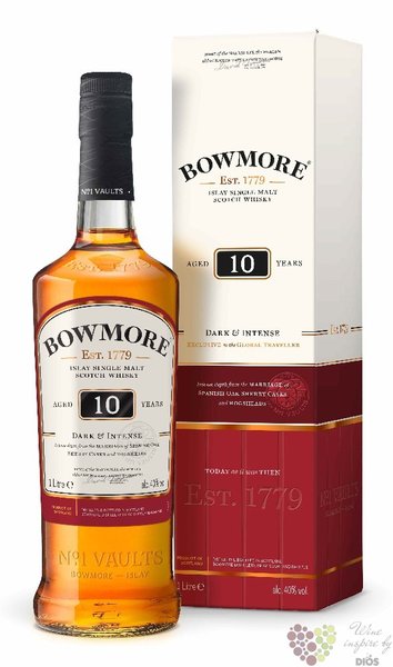 Bowmore  Dark &amp; intense  aged 10 years Islay whisky 40% vol. 1.00 l