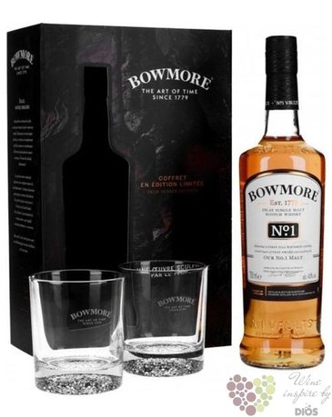 Bowmore  no.1  glass set single malt Islay whisky 40% vol.  0.70 l