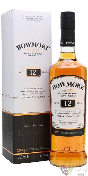 Bowmore 12 years old single malt Islay whisky 40% vol.  0.70 l