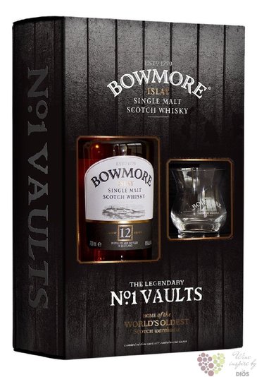 Bowmore 12 years old glass set single malt Islay whisky 40% vol.  0.70 l