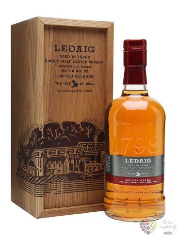 Ledaig  Sherry wood batch.2  aged 18 years Mull whisky 46.3% vol.  0.70 l