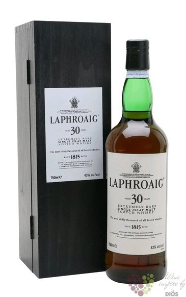 Laphroaig 30 years old single malt Islay whisky 53.5% vol.  0.70 l