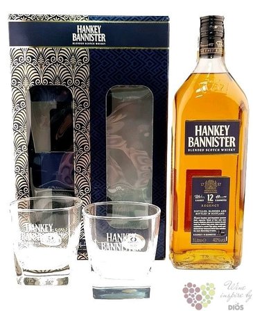 Hankey Bannister  Regency  aged 12 years glass set premium Scotch whisky 40% vol.  1.00 l