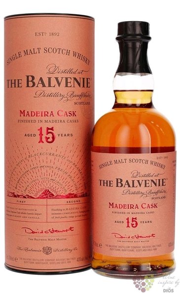 Balvenie  Madeira cask  aged 15 years Speyside single malt whisky 43% vol.  0.70 l